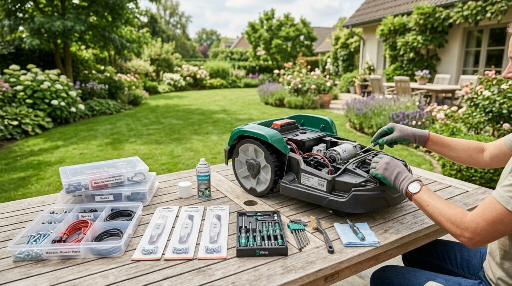 Overhead lifestyle shot of a homeowners garden maintenance